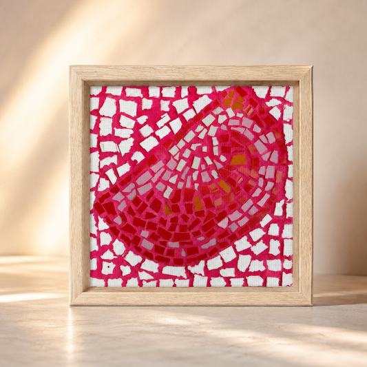 Slice Perfection Framed Canvas Print | Tomato Mosaic Wall Art