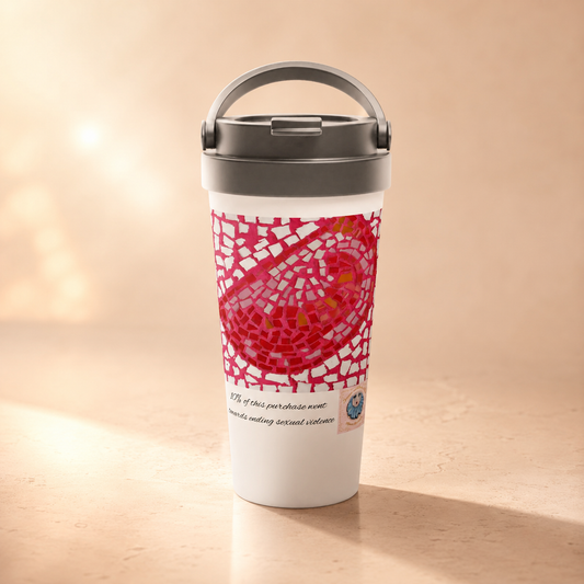 Slice Perfection 15oz Stainless Steel Travel Mug | Tomato Mosaic Art Mug