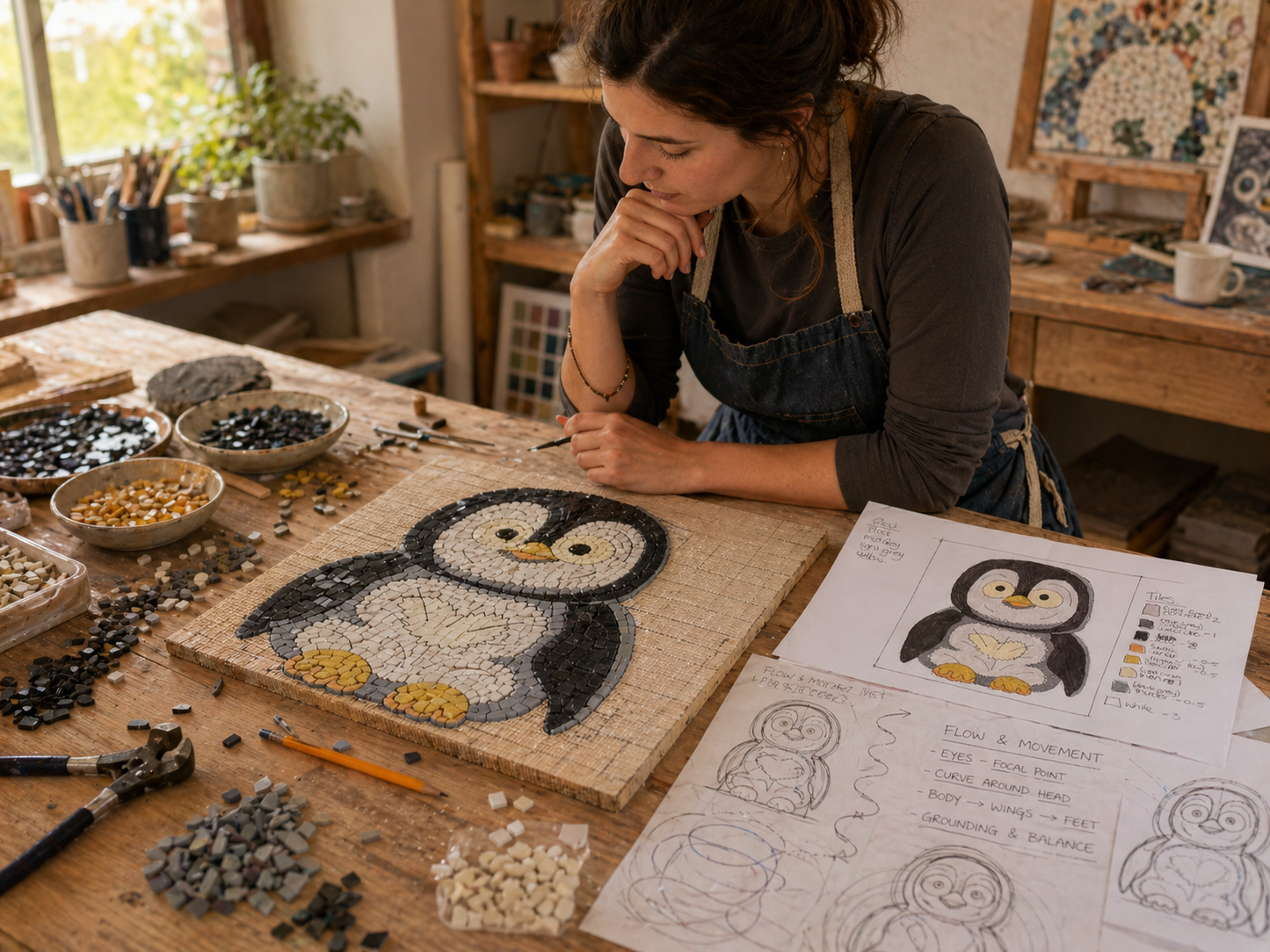 Level 2 Mosaic Masterclass | Andamento, Mesh Method & Multi-Coloured Grout