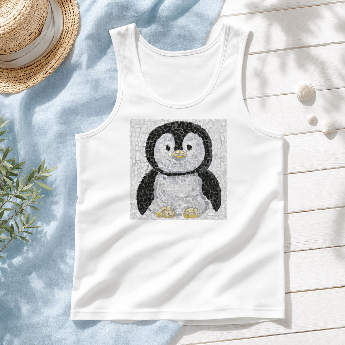 “Emperor Pingu” – Baby Emperor Penguin Mosaic Tank Top