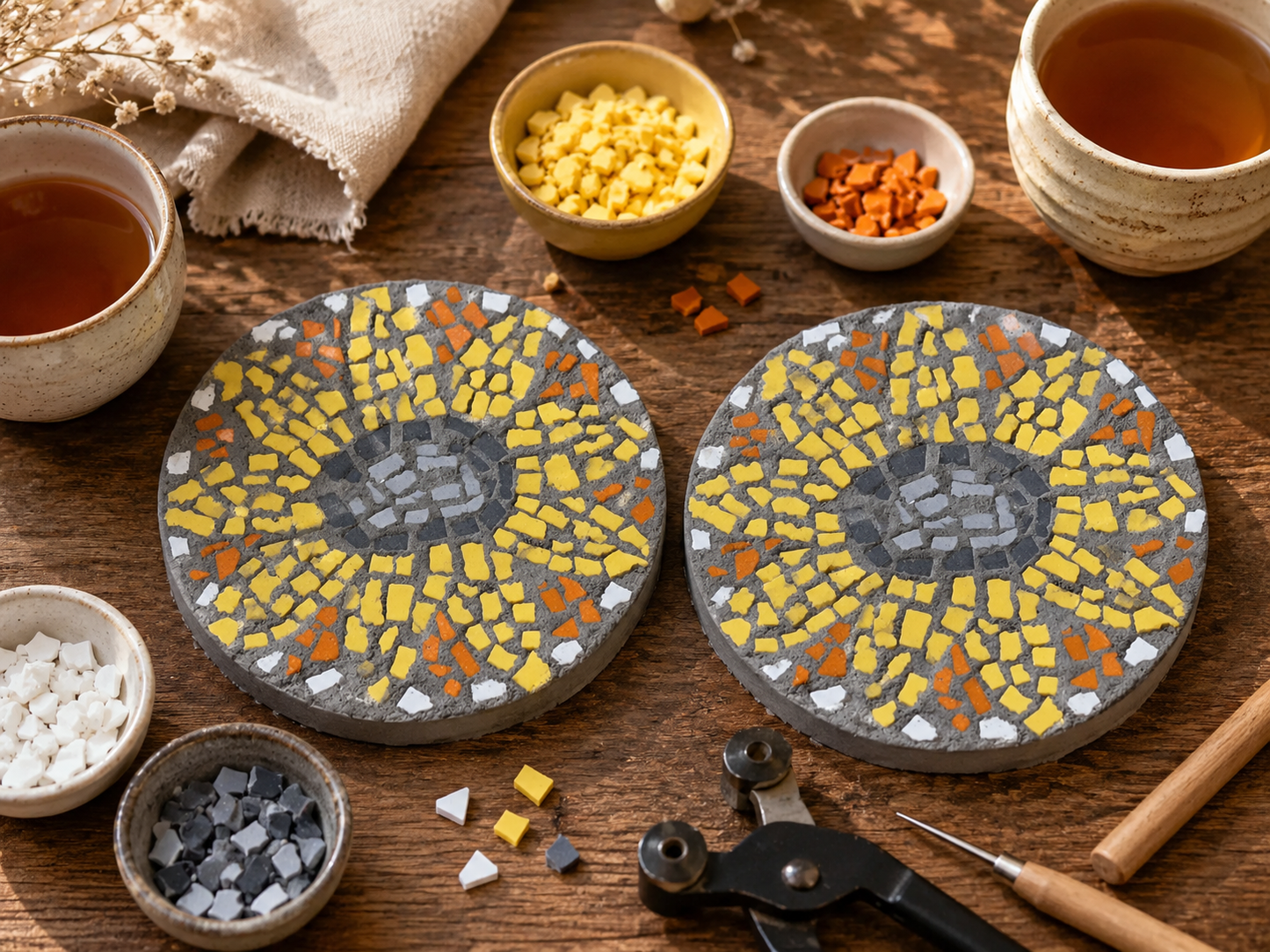 Sunflower Coaster Mosaic Kits for Families & Friends | Create Together DIY Experience