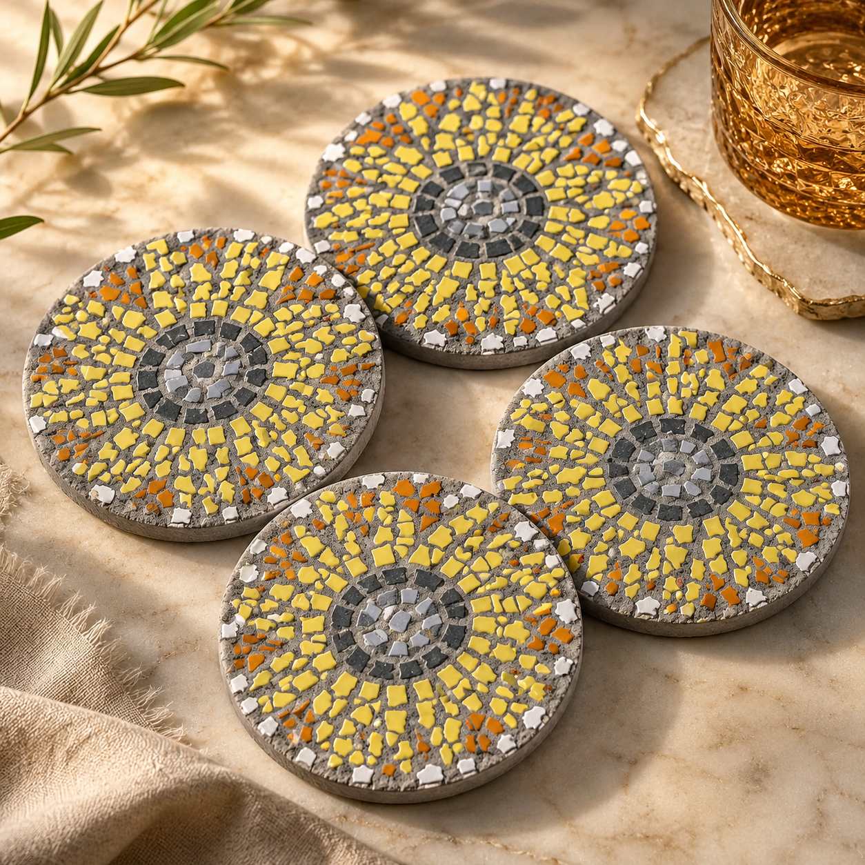 Sunflower Coaster Mosaic Kits for Families & Friends | Create Together DIY Experience
