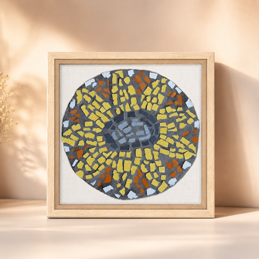 🌻 Sunflower Coaster Framed Canvas Print — Floral Wall Art