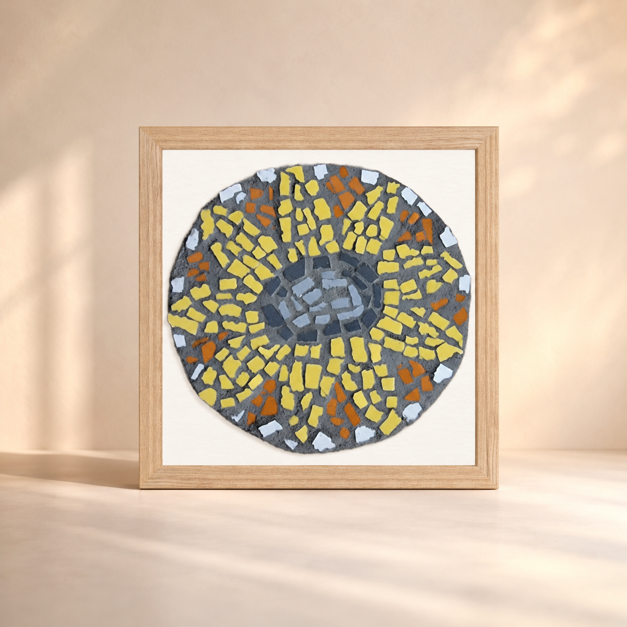 Sunflower Coaster Wooden Framed Poster | Floral Wall Art About Resilience & Growth