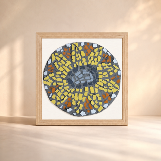 Sunflower Coaster Wooden Framed Poster | Floral Wall Art About Resilience & Growth
