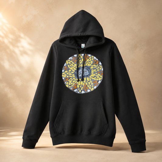 🌻 Sunflower Coaster Mid-Weight Hoodie — Floral Art Hoodie