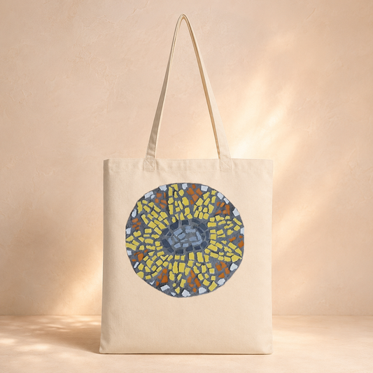 Sunflower Coaster Eco Tote Bag | Cotton Sunflower Art Tote Bag