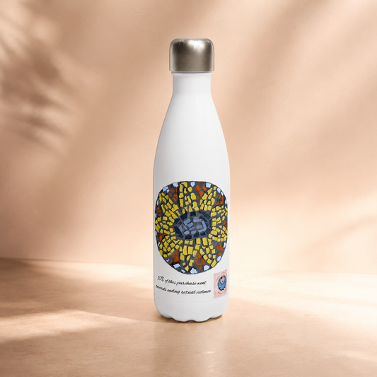 Sunflower Coaster Design 17oz Stainless Steel Water Bottle