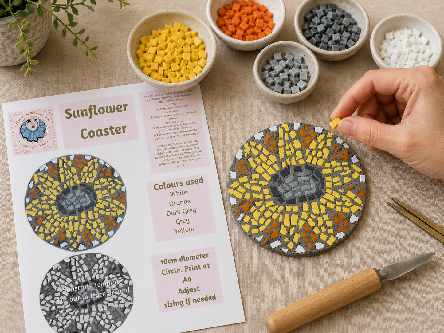 Sunflower Coasters Physical Kit — Set of 2