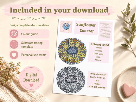 🌻 Sunflower Coaster — Digital Download Design Template