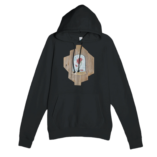 the cursed rose mosaic design on a black hoodie unique wearable art