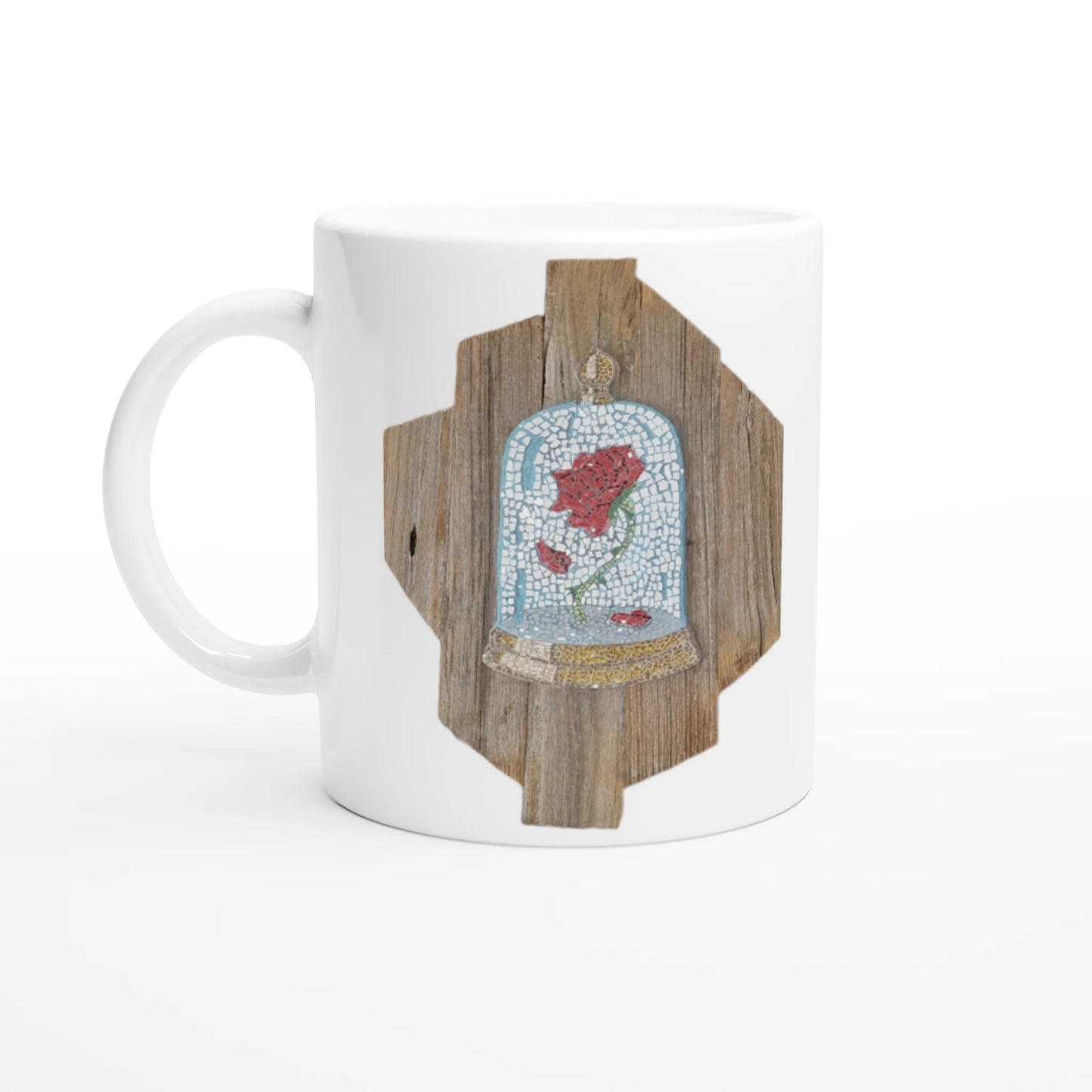the cursed rose mosaic mug with white inside