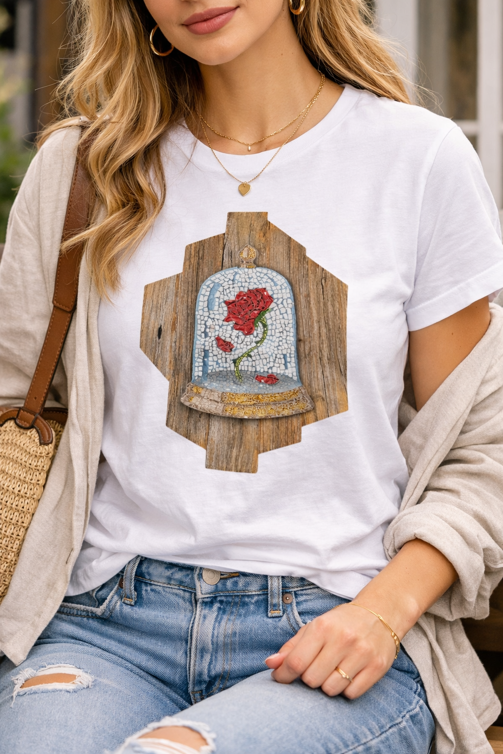 Ultra Cotton Unisex Crewneck T-shirt | Cursed Rose Mosaic