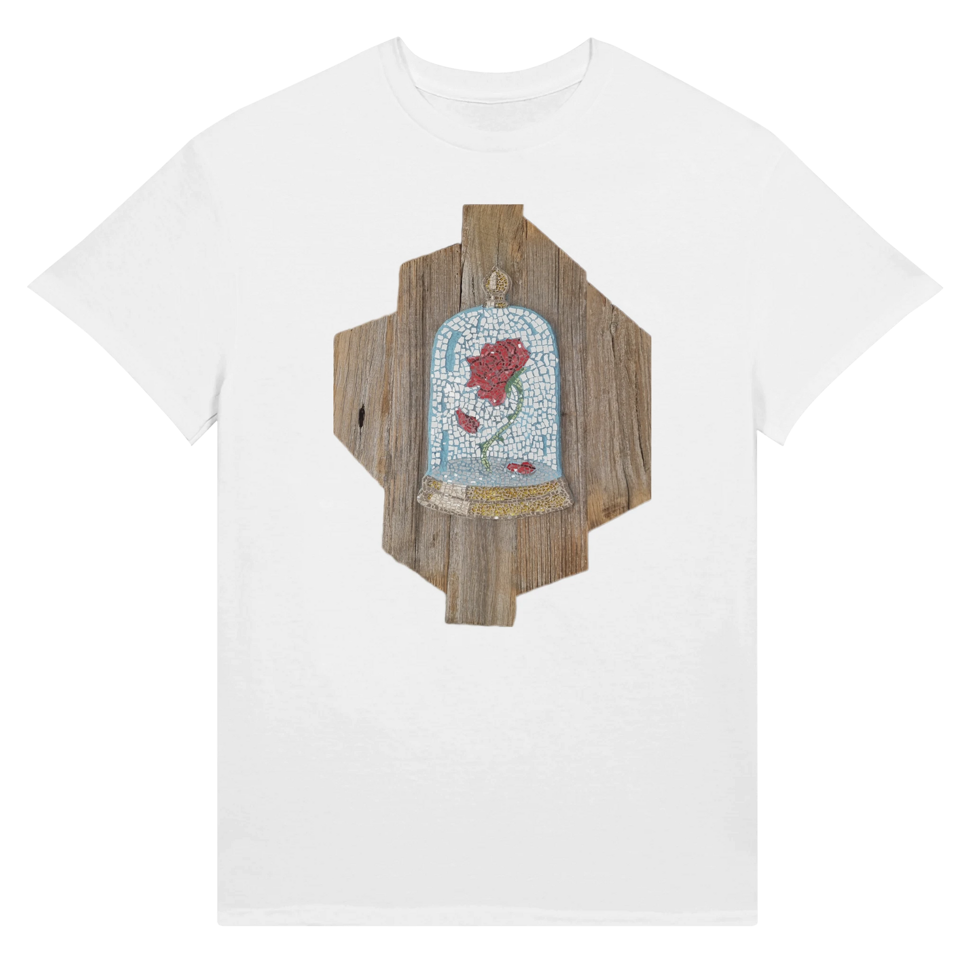 the cursed rose mosaic white t-shirt