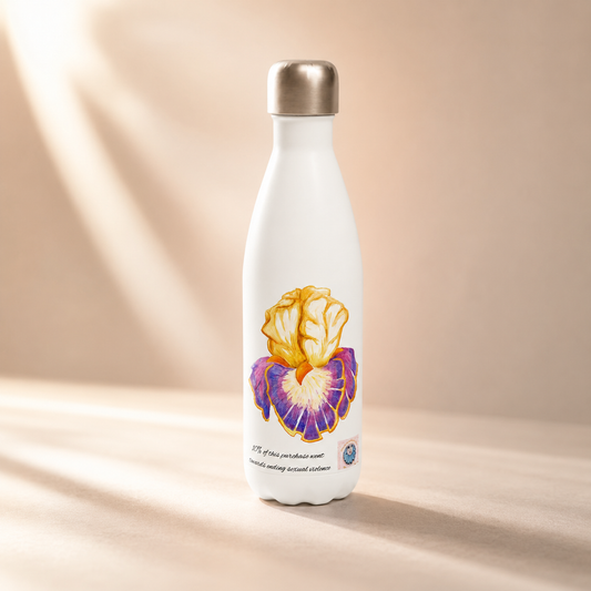 Iris of Solara Stainless Steel Water Bottle | Floral Art Insulated Bottle