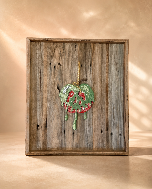 Poisoned Apple Mosaic – Mounted on Recycled Timber Shadow Box