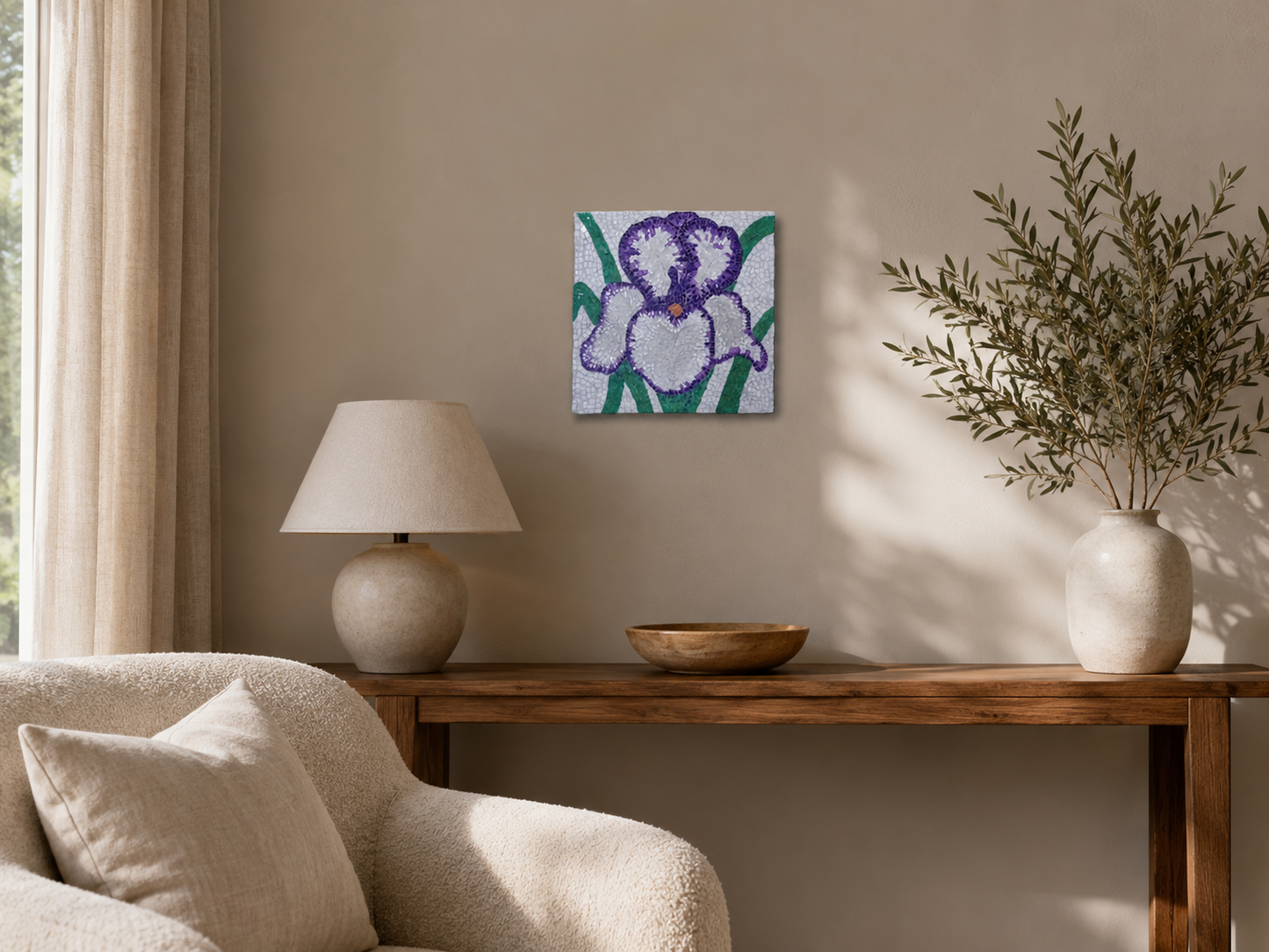 Violetta Large Iris Mosaic Original Artwork