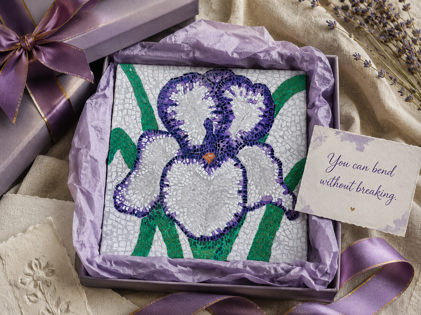 Violetta Large Iris Mosaic Original Artwork