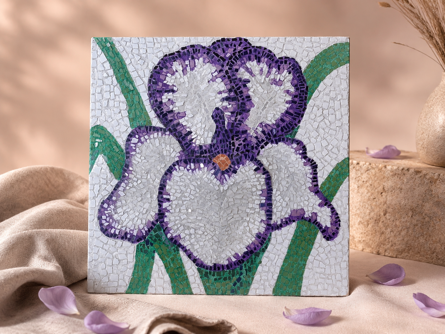 Violetta Large Iris Mosaic Original Artwork