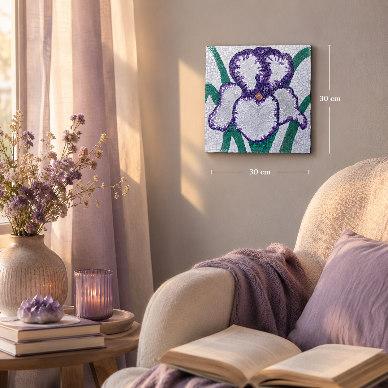 Violetta Large Iris Mosaic Original Artwork