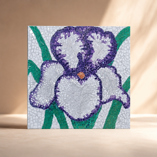 Violetta Mosaic Fine Art Poster | Iris Flower Wall Art