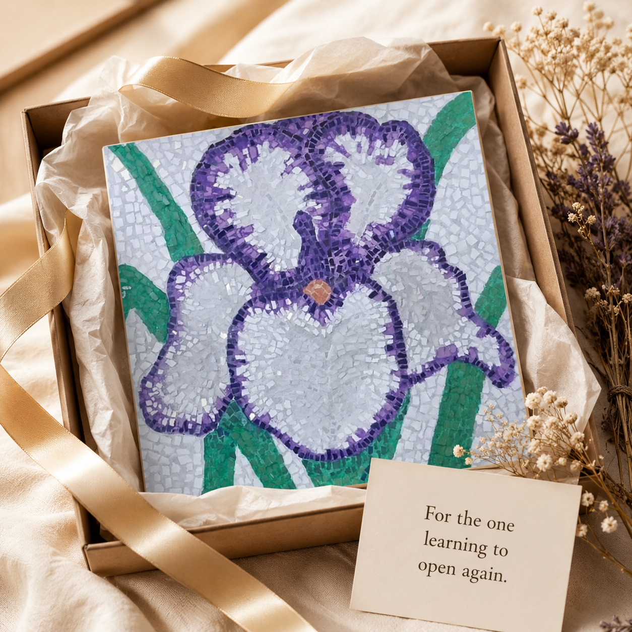 Violetta Mosaic Fine Art Poster | Iris Flower Wall Art