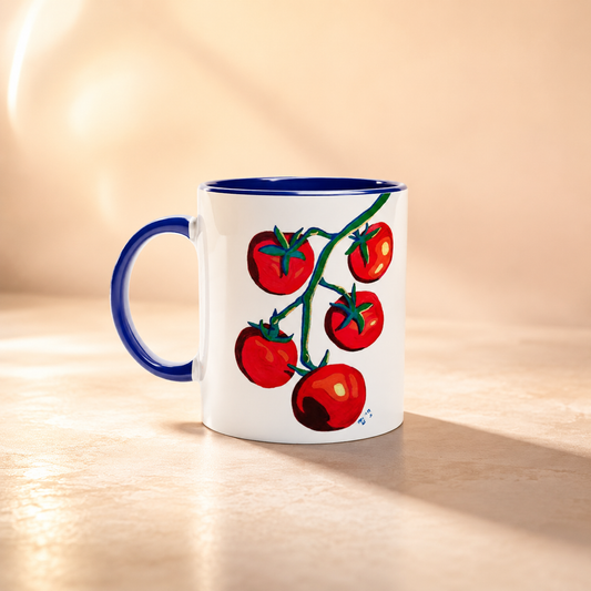 Warmed By The Sun Ceramic Mug — Tomato Art Mug