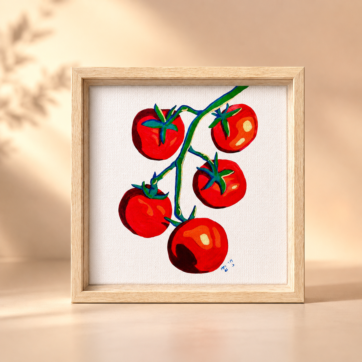 Warmed By The Sun Framed Canvas Print — Tomato Wall Art