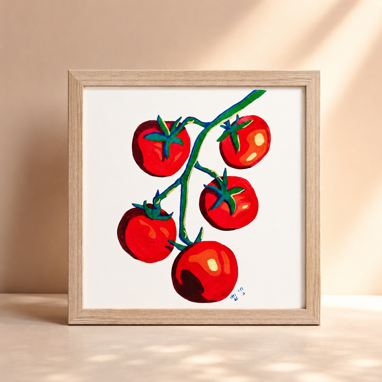 Warmed By The Sun Premium Wooden Framed Poster — Tomato Wall Art