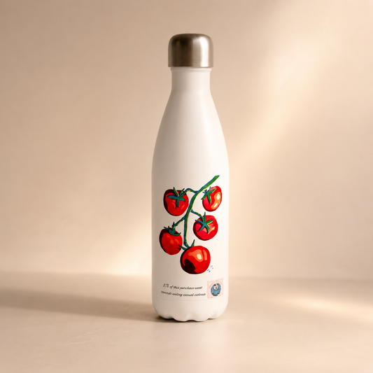 Warmed By The Sun Stainless Steel Water Bottle — 17oz Tomato Art Bottle