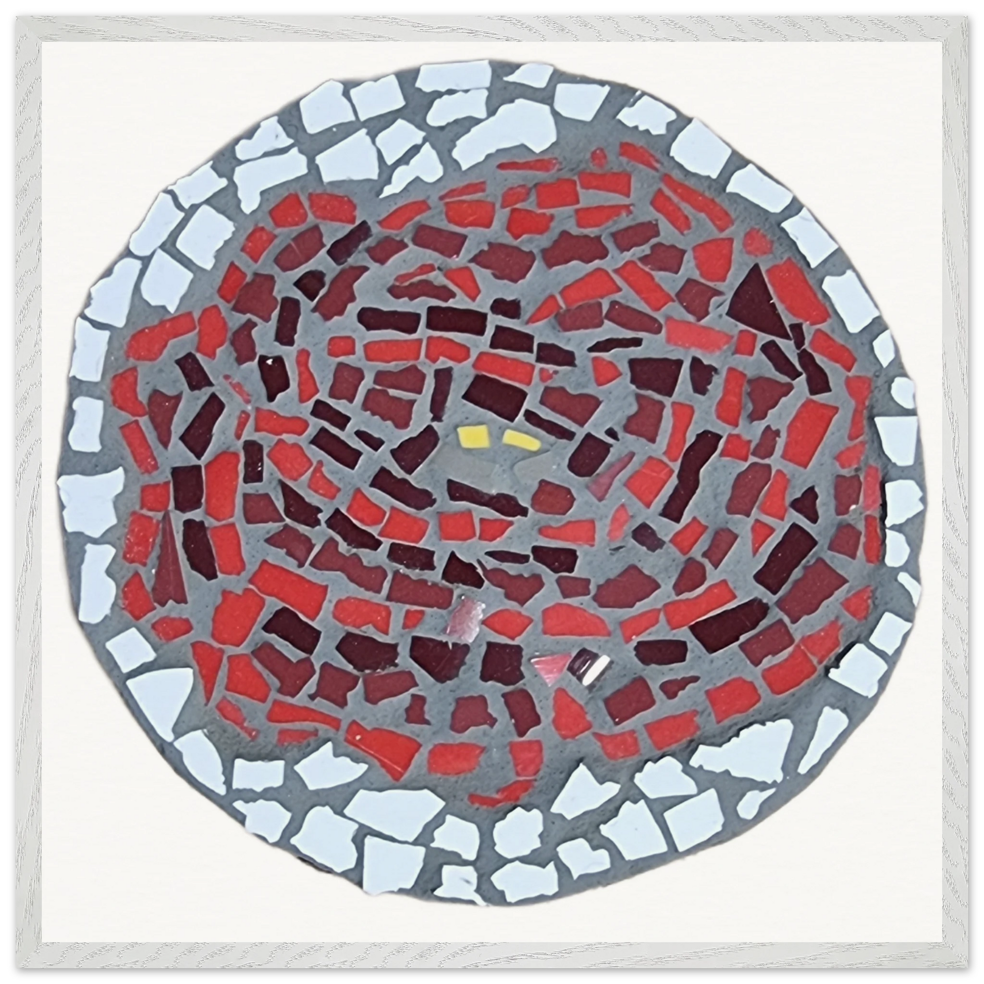 white framed museum quality poster with rose coaster mosaic design made in Sebastopol Victoria 