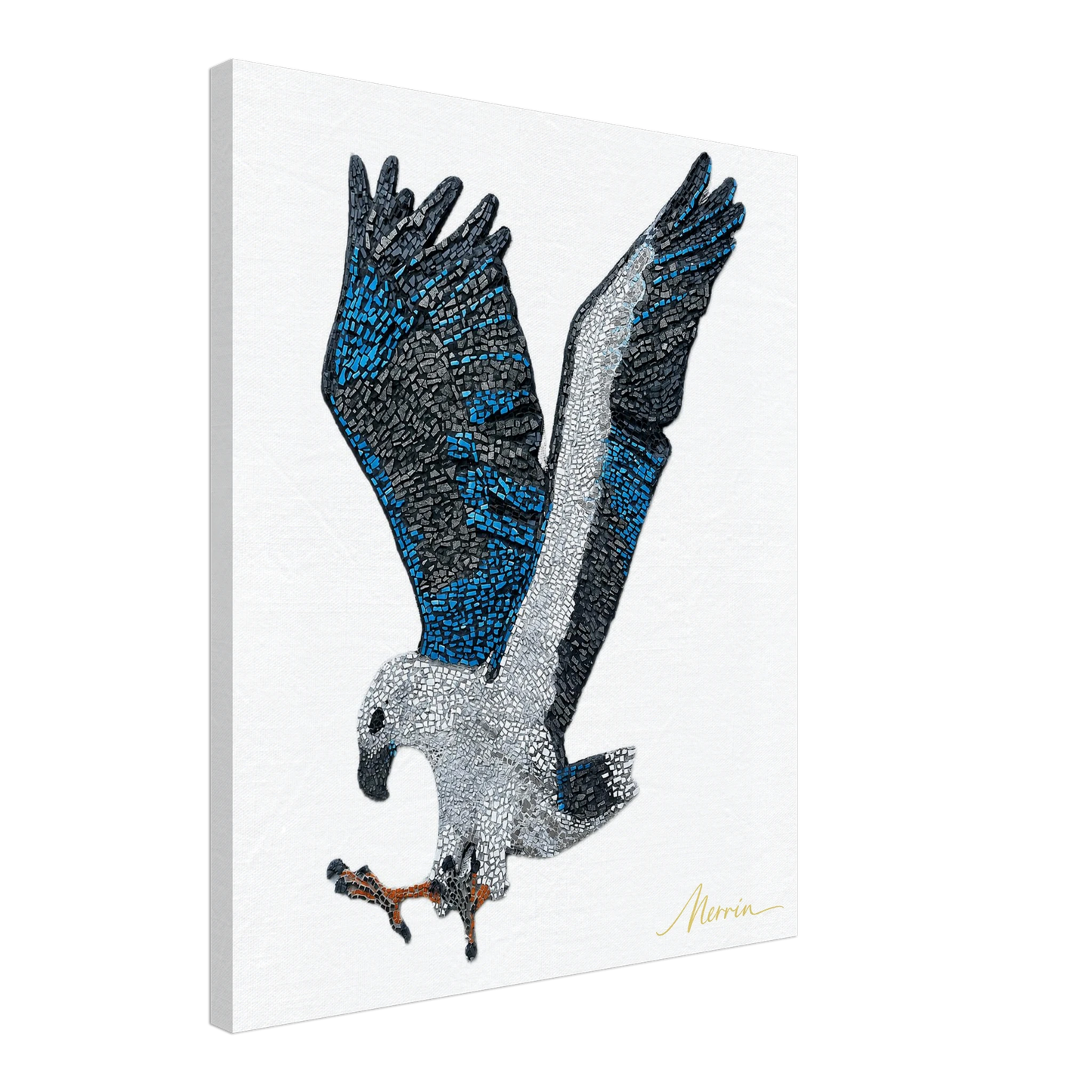 Willow the white-bellied sea eagle mosaic printed on canvas 