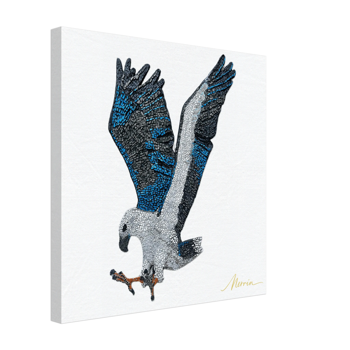 Willow the white-bellied sea eagle mosaic printed on canvas 
