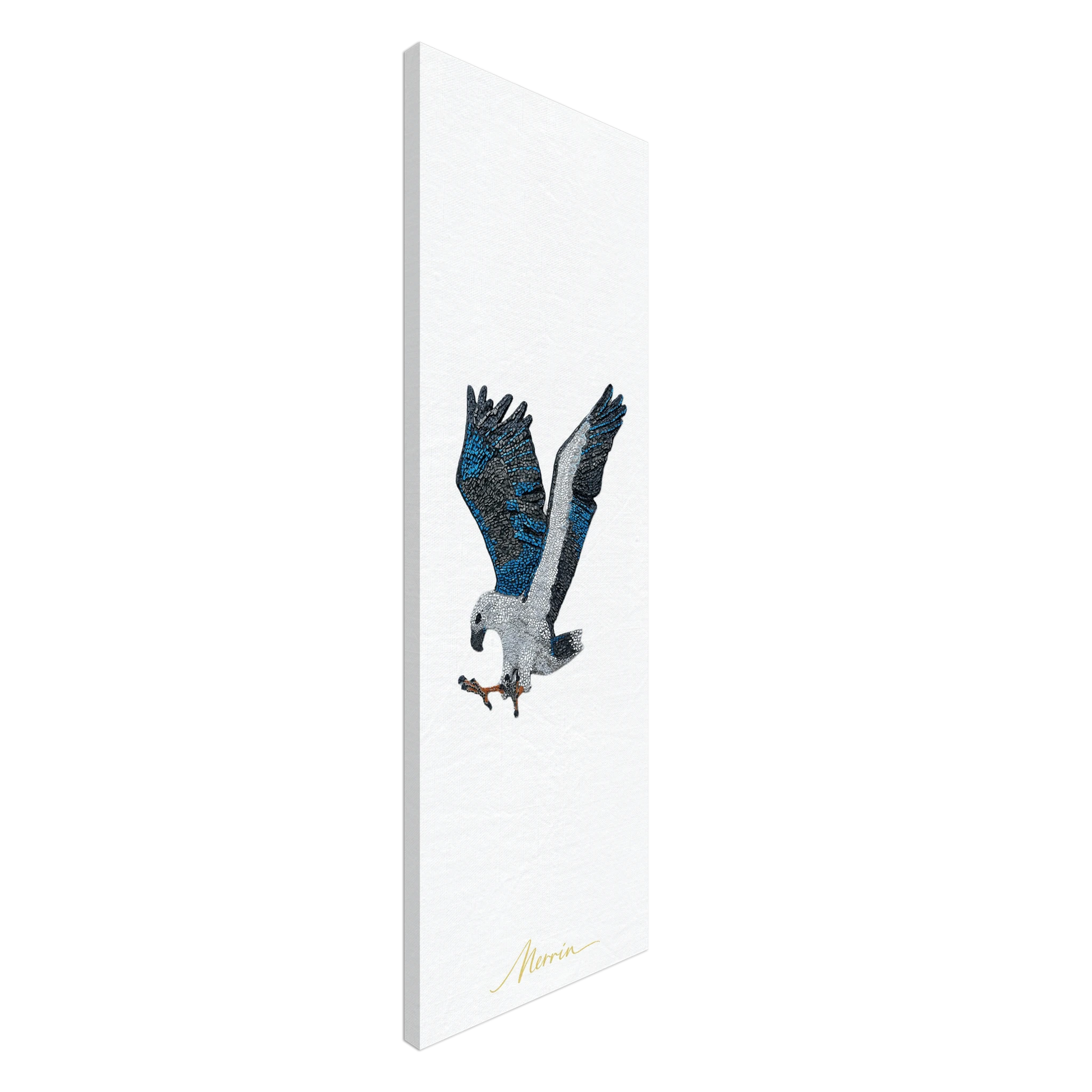Willow the white-bellied sea eagle mosaic printed on canvas 
