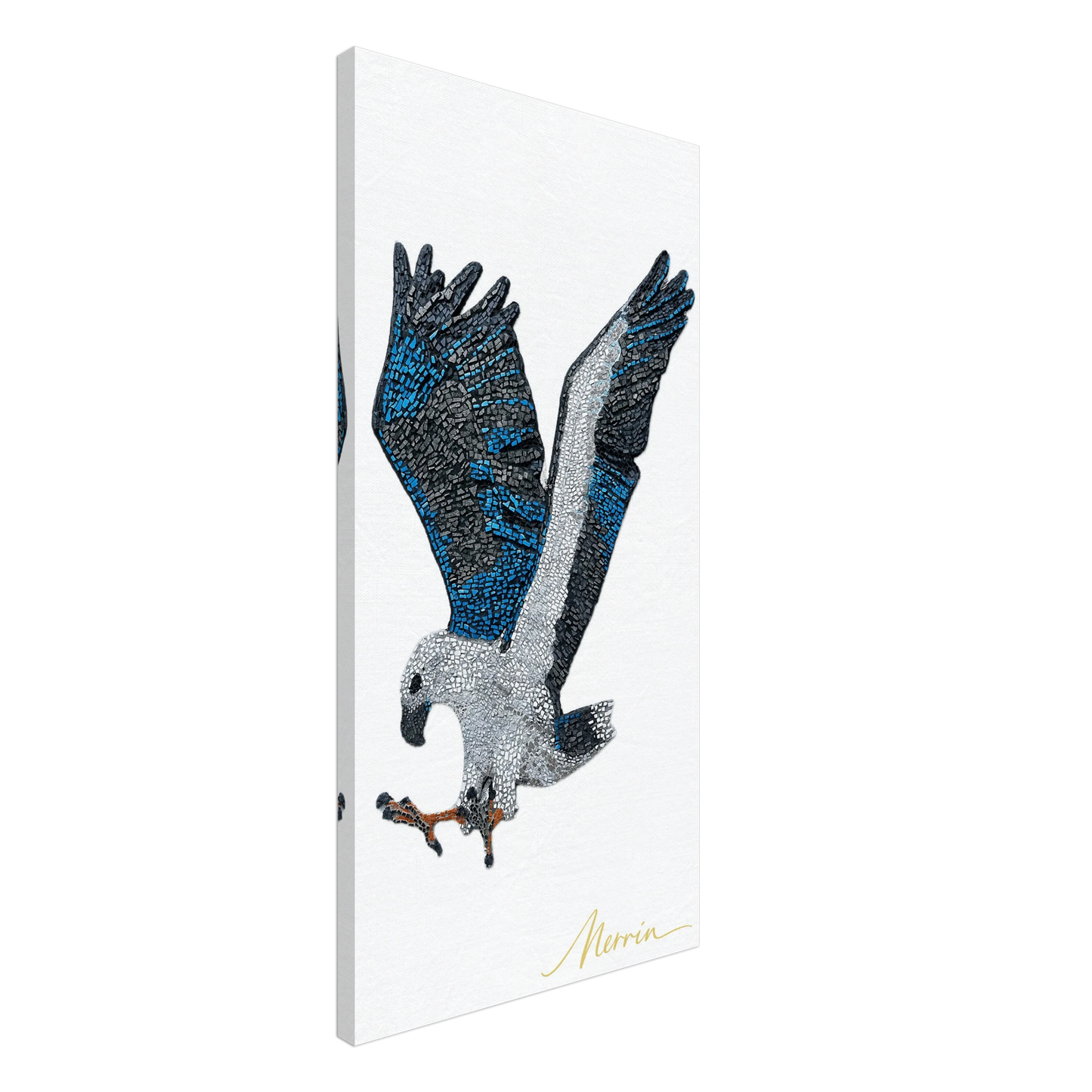 Willow the white-bellied sea eagle mosaic printed on canvas 