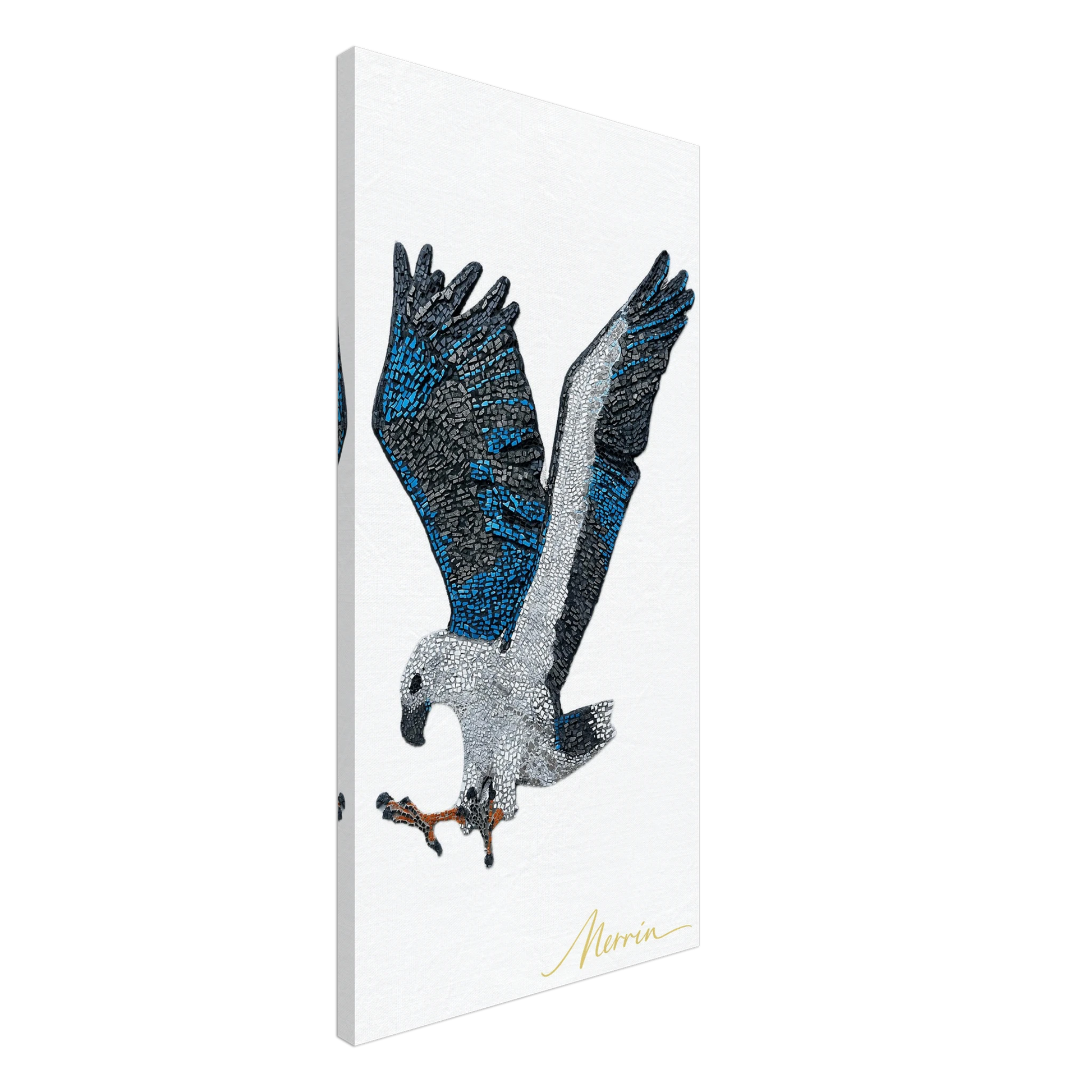 Willow the white-bellied sea eagle mosaic printed on canvas 