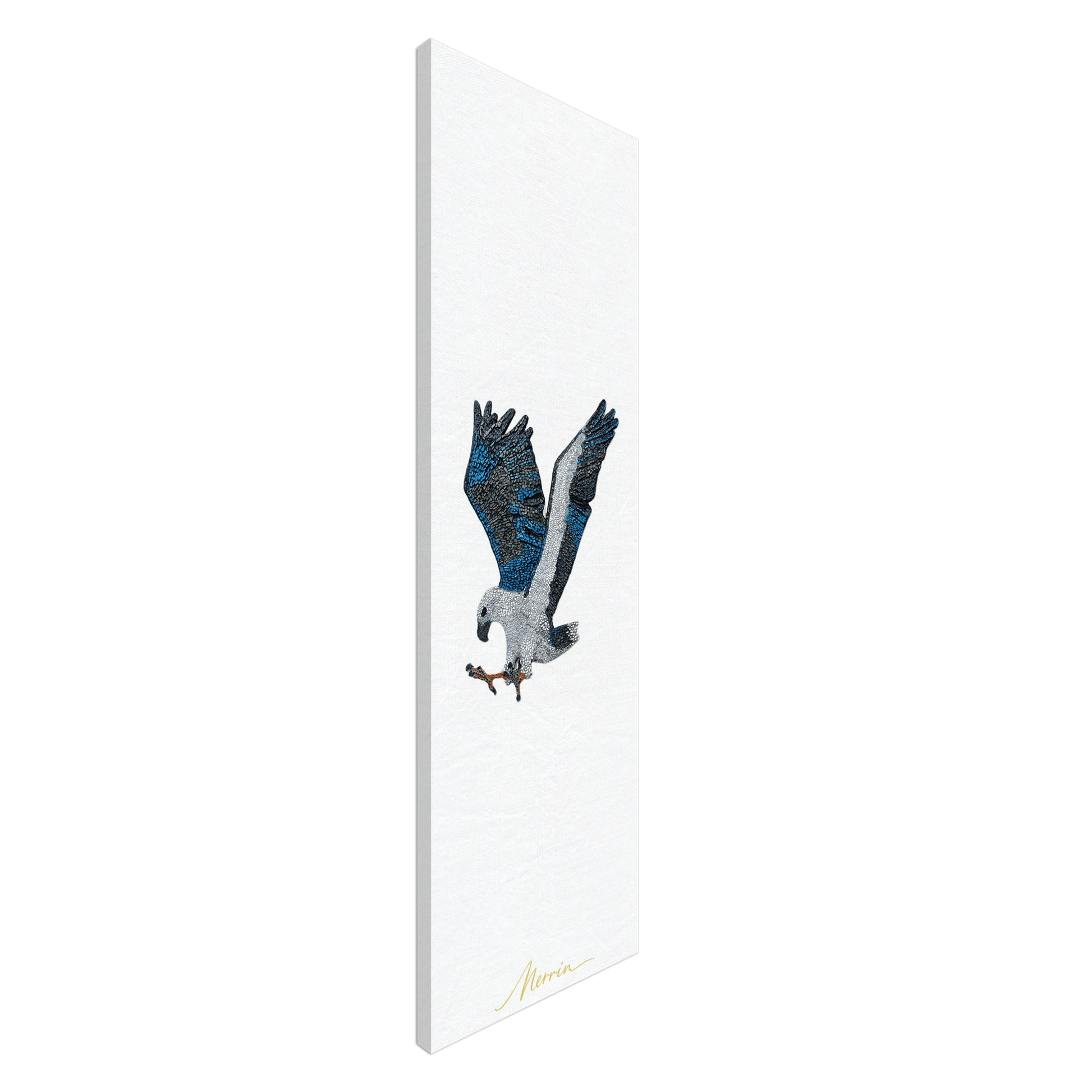 Willow the white-bellied sea eagle mosaic printed on canvas 