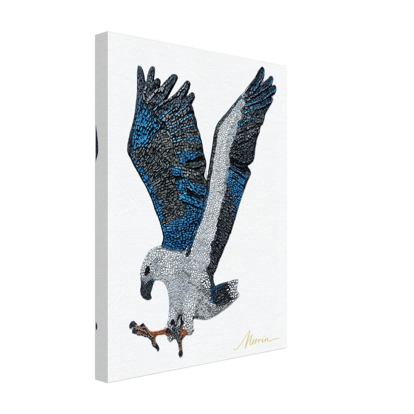 Willow the white-bellied sea eagle mosaic printed on canvas 