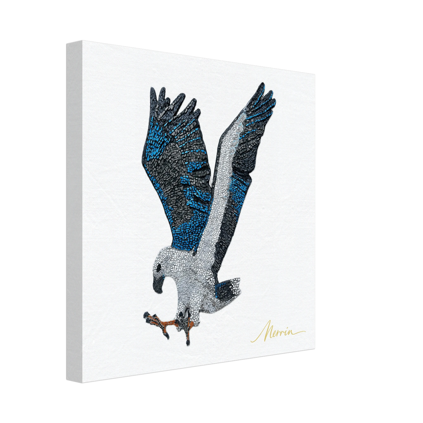 Willow the white-bellied sea eagle mosaic printed on canvas 