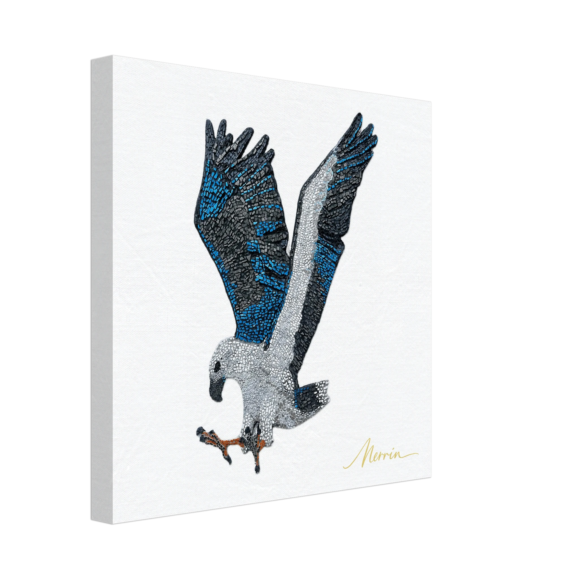 Willow the white-bellied sea eagle mosaic printed on canvas 