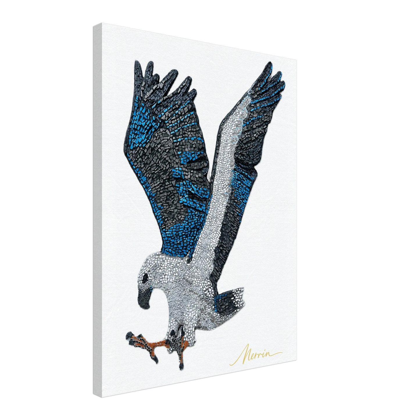 Willow the white-bellied sea eagle mosaic printed on canvas 