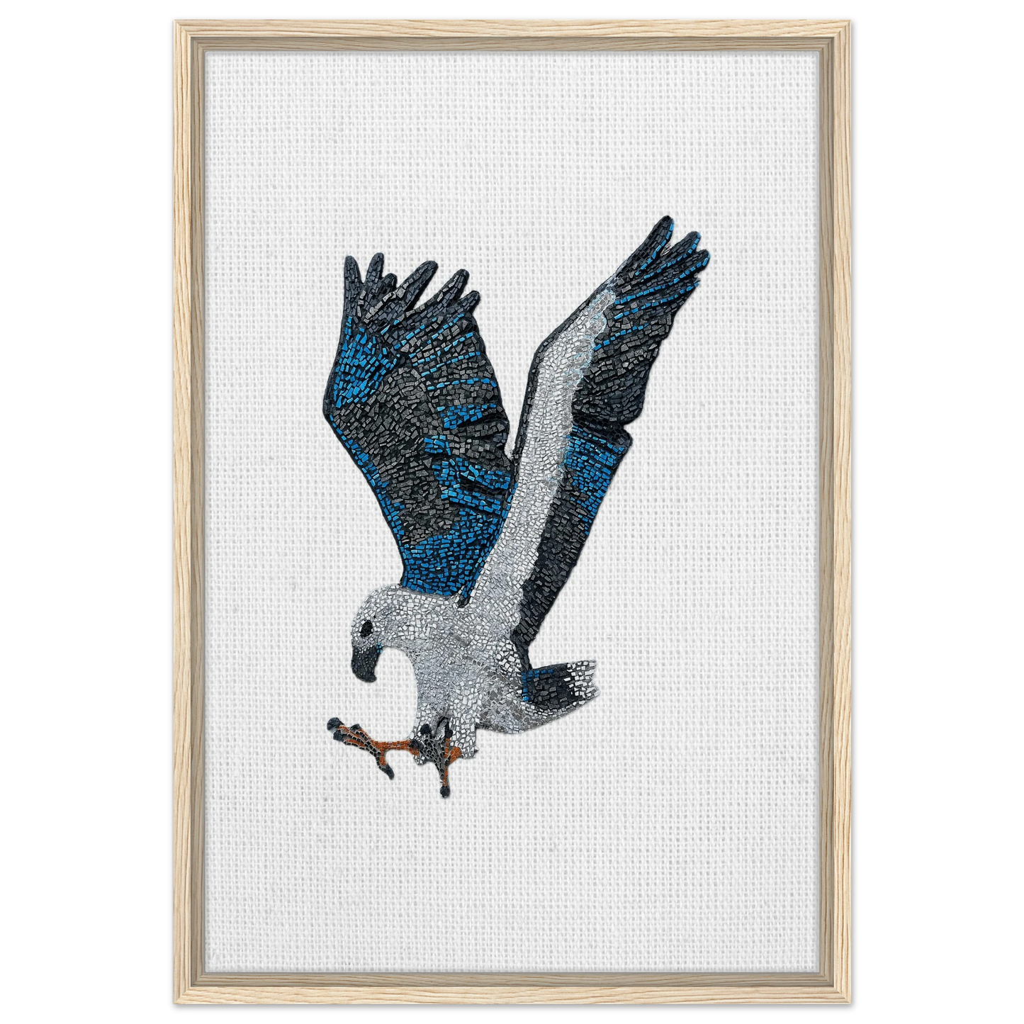 willow the white-bellied sea eagle mosaic printed on cream wood framed canvas 