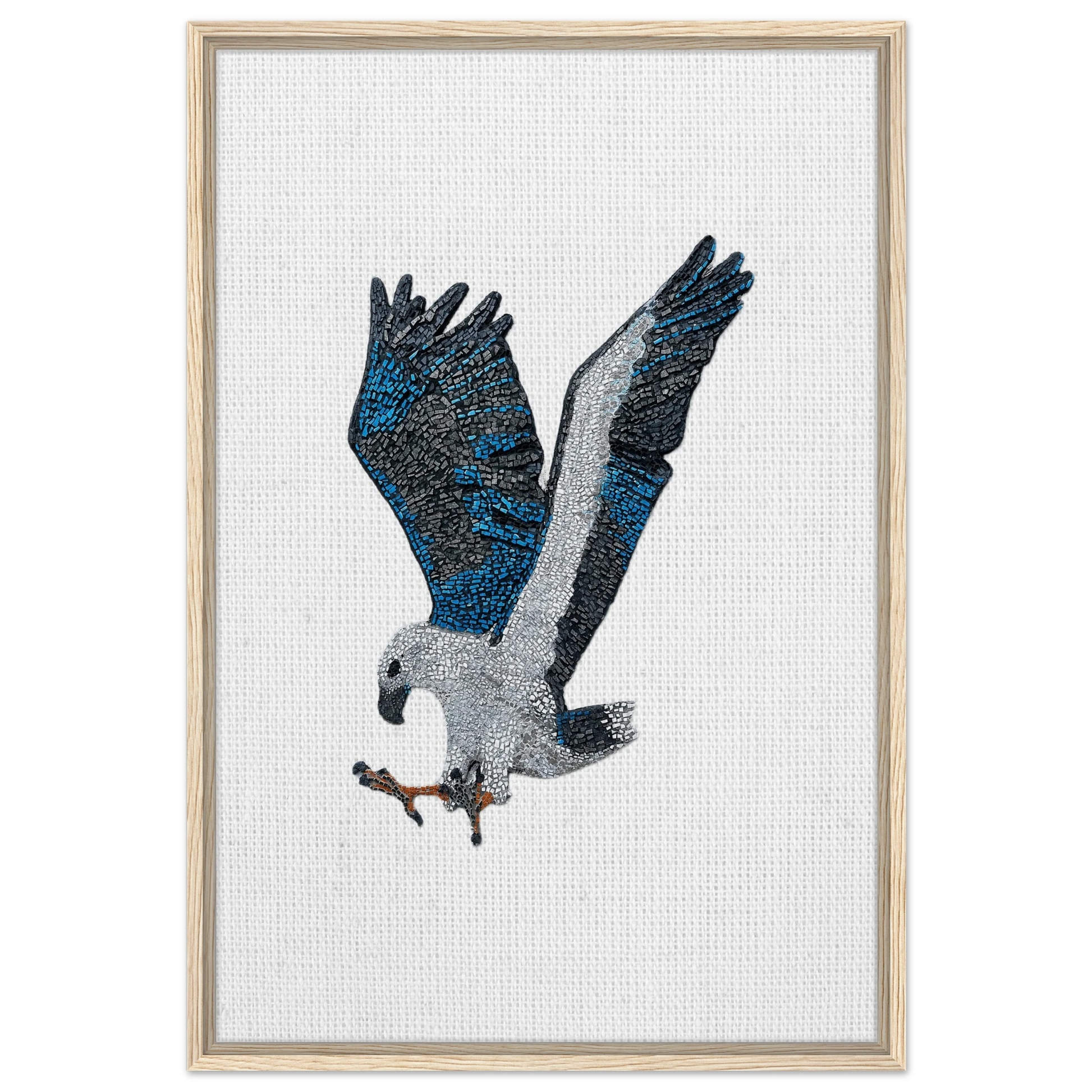 willow the white-bellied sea eagle mosaic printed on cream wood framed canvas 
