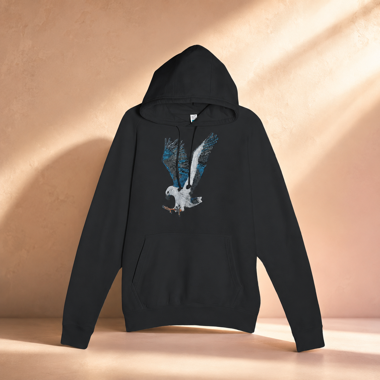 Premium Unisex Pullover Hoodie | Clothing | "Willow" the White-bellied Sea Eagle Mosaic