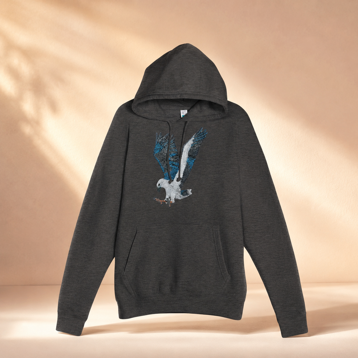 Premium Unisex Pullover Hoodie | Clothing | "Willow" the White-bellied Sea Eagle Mosaic