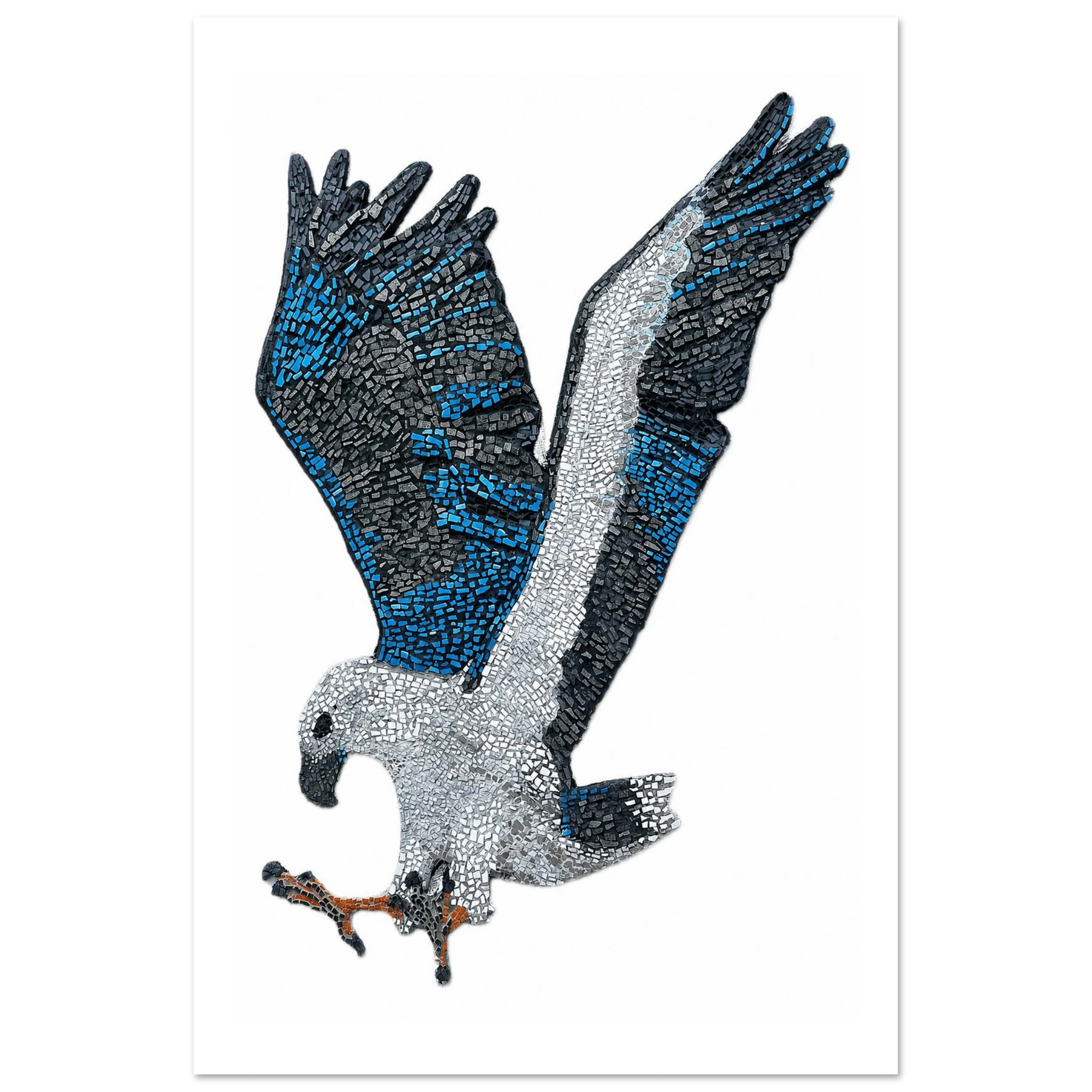 willow the white-bellied sea eagle mosaic printed on premium poster paper australiana art