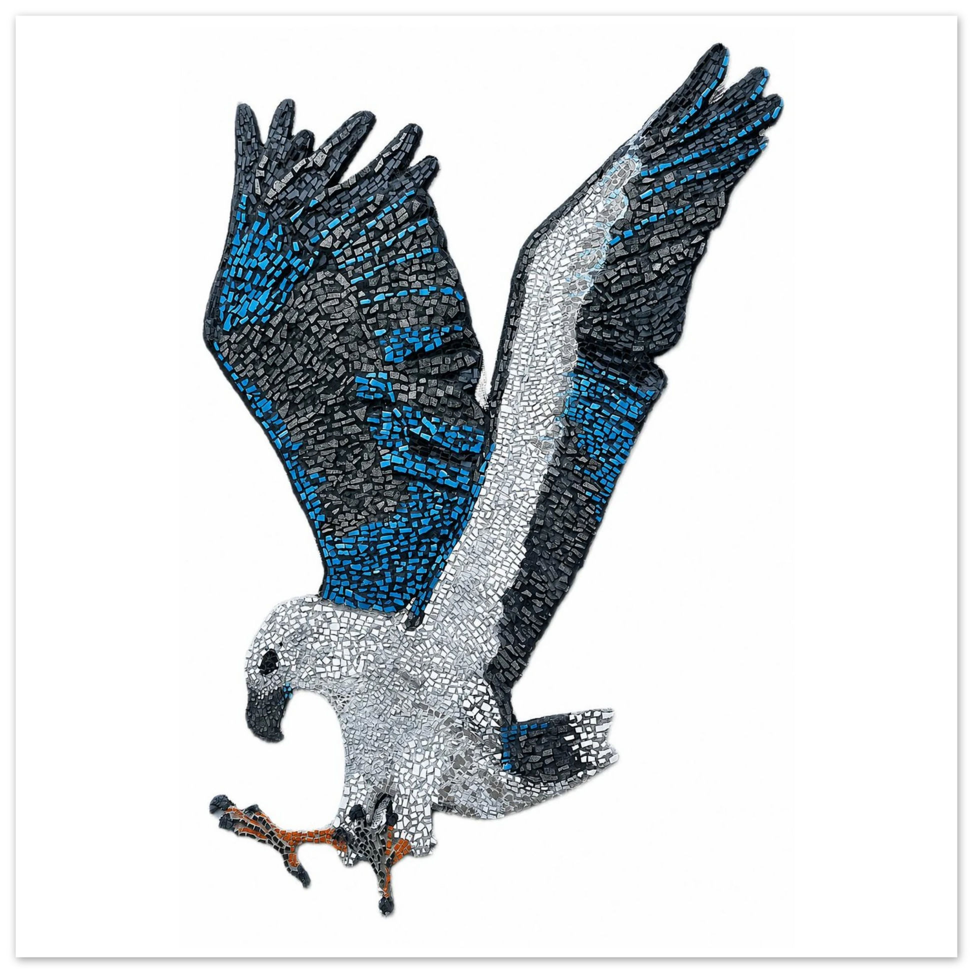 willow the white-bellied sea eagle mosaic printed on premium poster paper australiana art