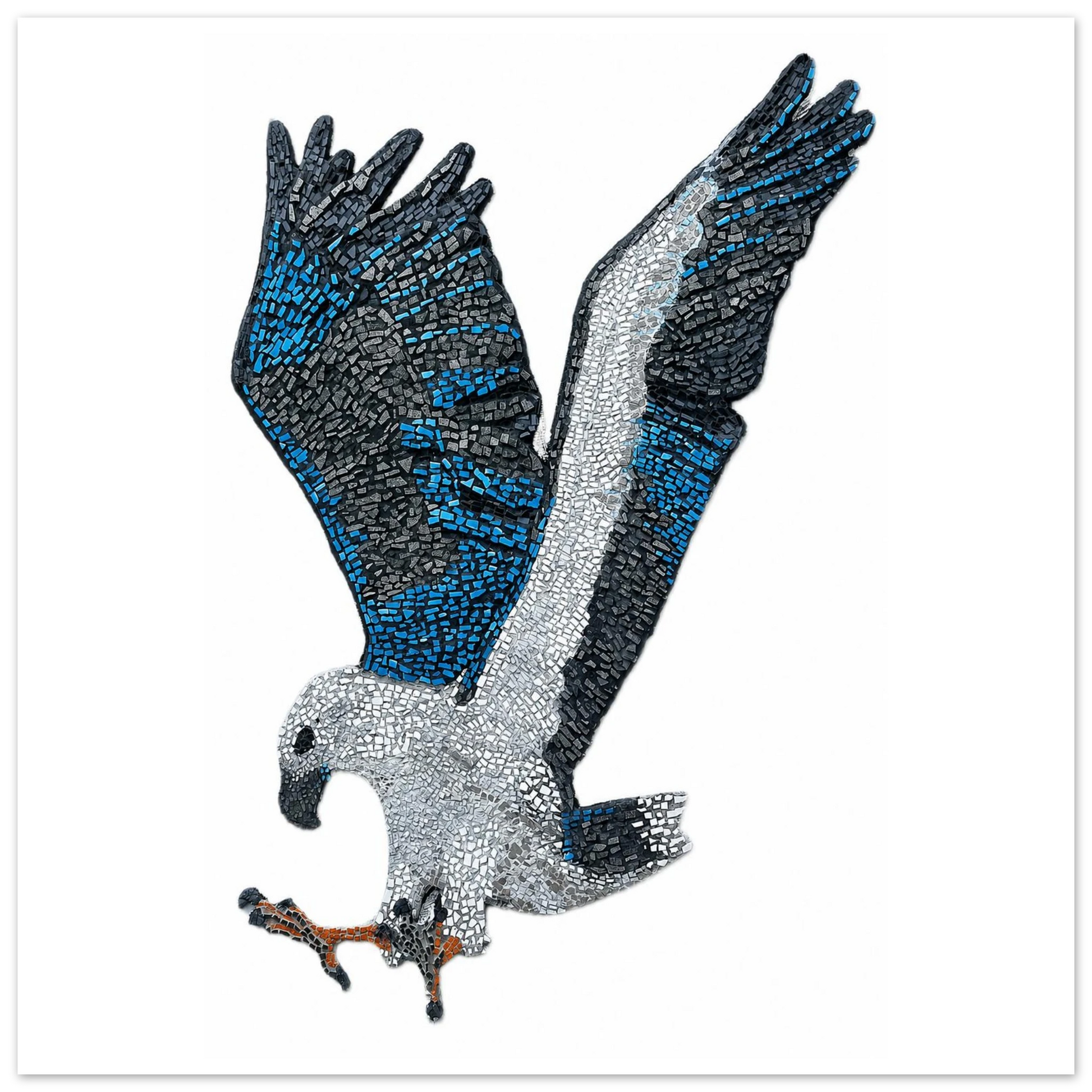 willow the white-bellied sea eagle mosaic printed on premium poster paper australiana art