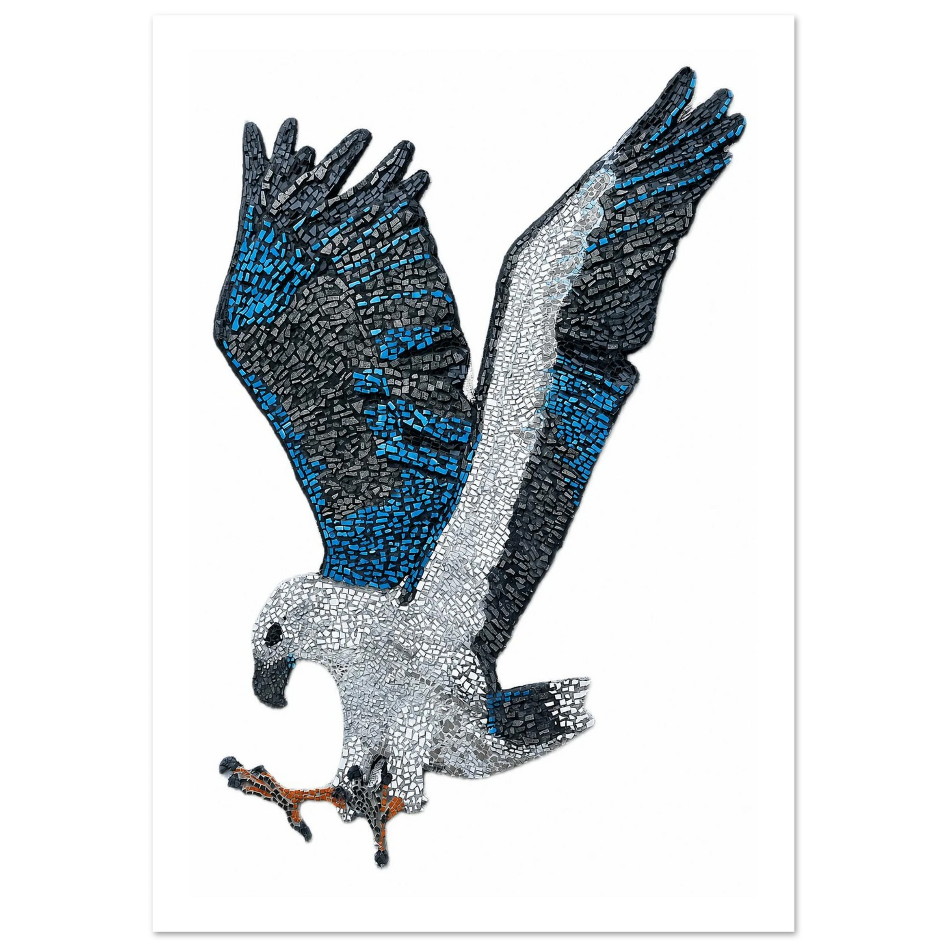 willow the white-bellied sea eagle mosaic printed on premium poster paper australiana art