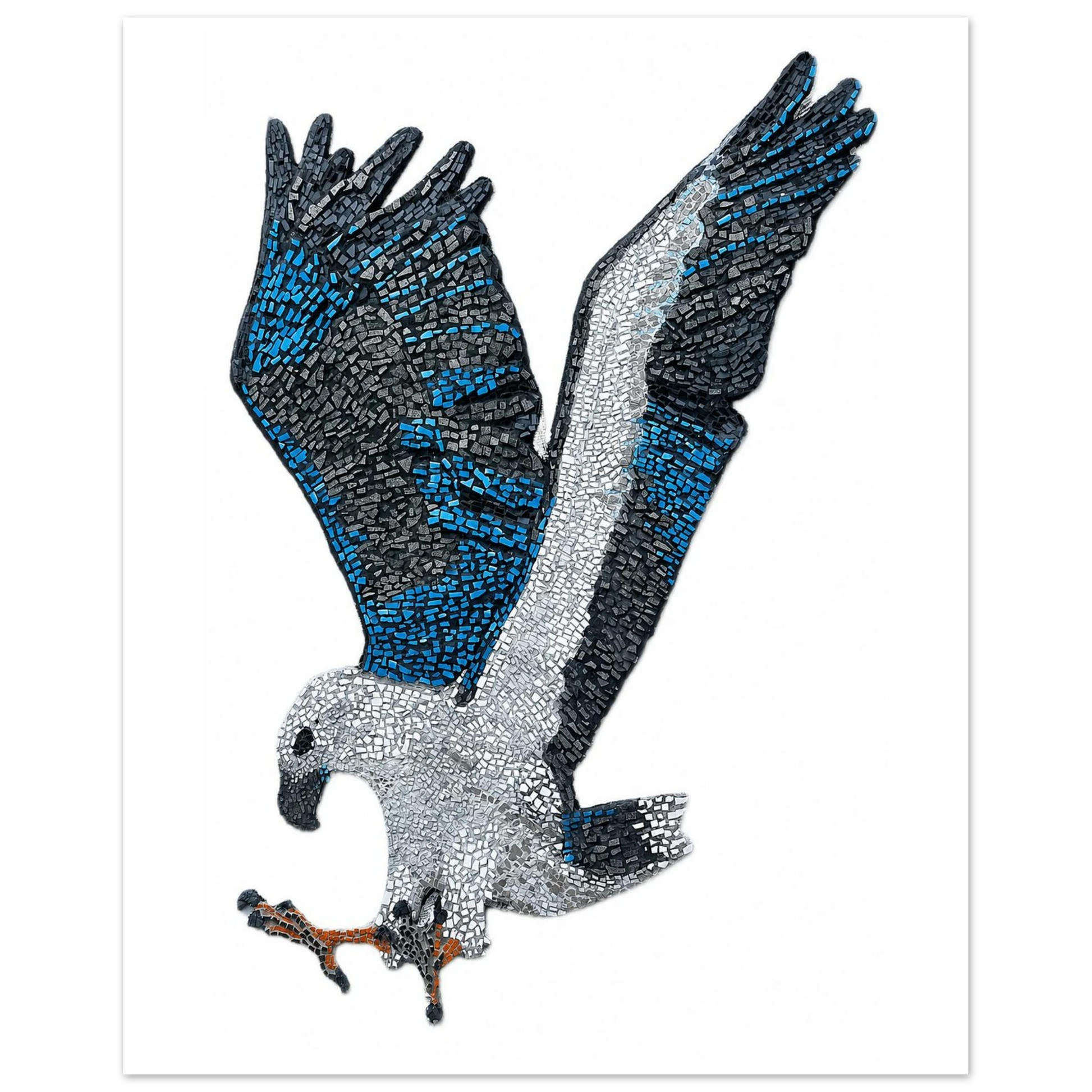 willow the white-bellied sea eagle mosaic printed on premium poster paper australiana art